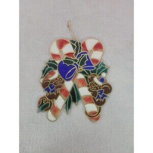 Vintage Crystalline Window Decor Stained Glass Look Plastic Christmas Decoration